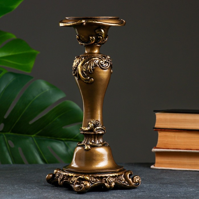 Подсвечник Подсвечник "Резной с квадратным основанием" бронза12х12х27см
