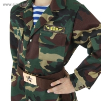 Карнавальный костюм &laquo;ВДВ&raquo;, китель с манишкой, брюки, берет, ремень р. 38, рост 146 см