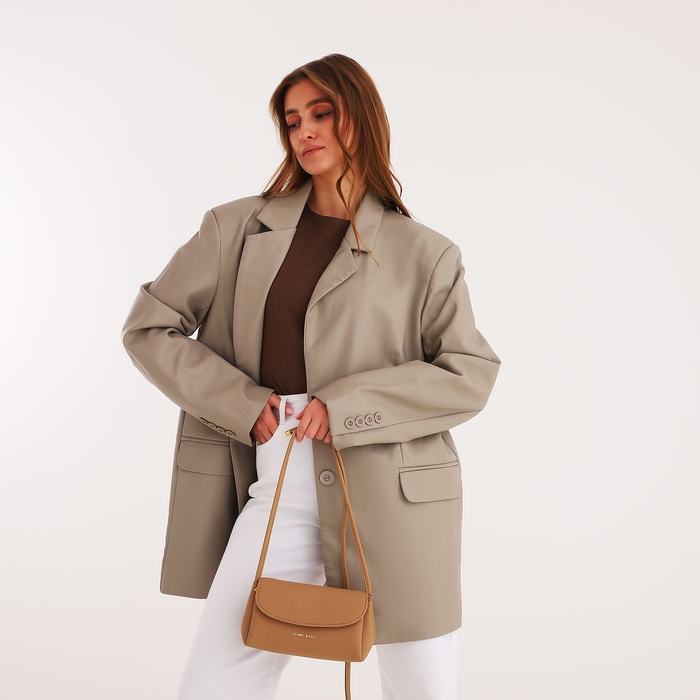 Сумка женская мессенджер на магните, цвет бежевый