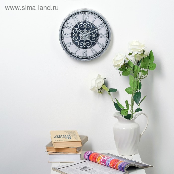 Часы настенные интерьерные, Часы настенные интерьерные, "Таско", дискретный ход, d-25 см