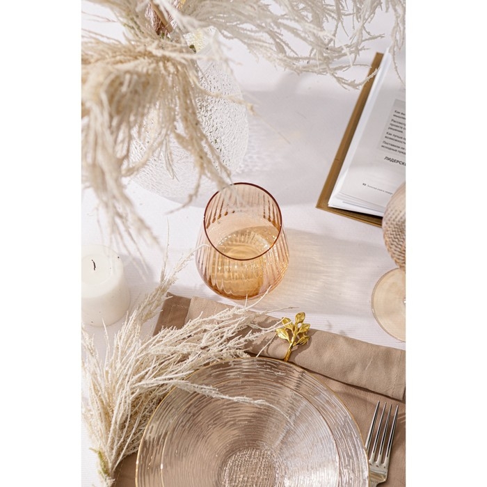 Стакан стеклянный низкий Magistro «Иллюзия», 450 мл, цвет золотой Стакан стеклянный низкий Magistro «Иллюзия», 450 мл, цвет золотой