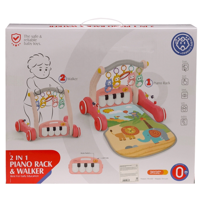 Развивающий коврик-каталка &laquo;Сафари&raquo;, 2 в 1, звуковые эффекты, цвет красный