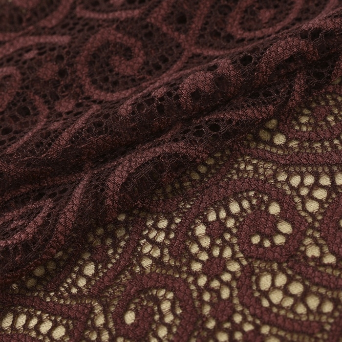 Кружевная эластичная ткань, 180 мм × 2,7 ± 0,5 м, цвет шоколадный Кружевная эластичная ткань, 180 мм × 2,7 ± 0,5 м, цвет шоколадный