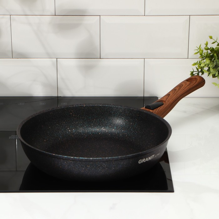 Сковорода Granit ultra blue, d=28 cм, съёмная ручка, антипригарное покрытие, цвет чёрный Сковорода Granit ultra blue, d=28 cм, съёмная ручка, антипригарное покрытие, цвет чёрный