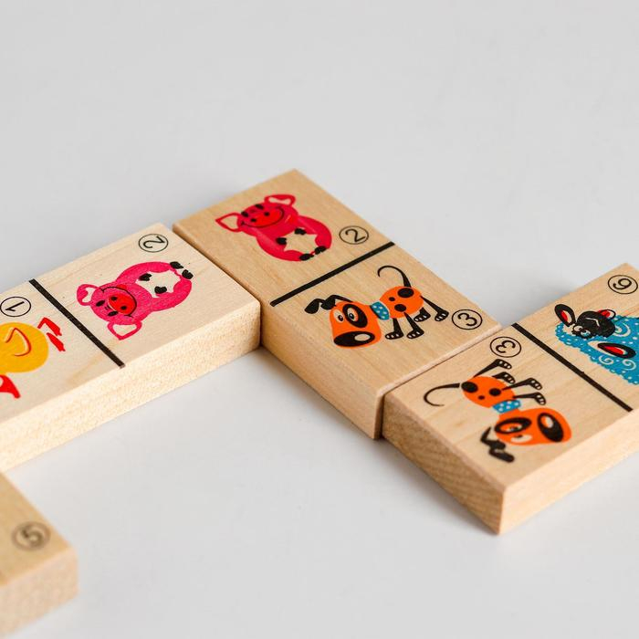 Домино детское «Домашние животные» 28 элементов Домино детское «Домашние животные» 28 элементов