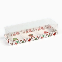 Коробка для для муссовых пирожных &laquo;С Новым годом&raquo;, сладости, 27 х 8.6 х 6.5 см, Новый год