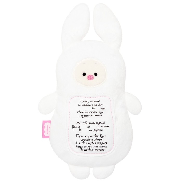Мягкая игрушка 3 в 1 «Зайка» с метрикой, с вишнёвыми косточками, 19,5 см Мягкая игрушка 3 в 1 «Зайка» с метрикой, с вишнёвыми косточками, 19,5 см