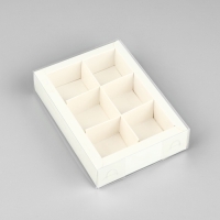 Коробка под 6 конфет с ячейками &laquo;Белая&raquo;, 10 х 14.5 х 3 см