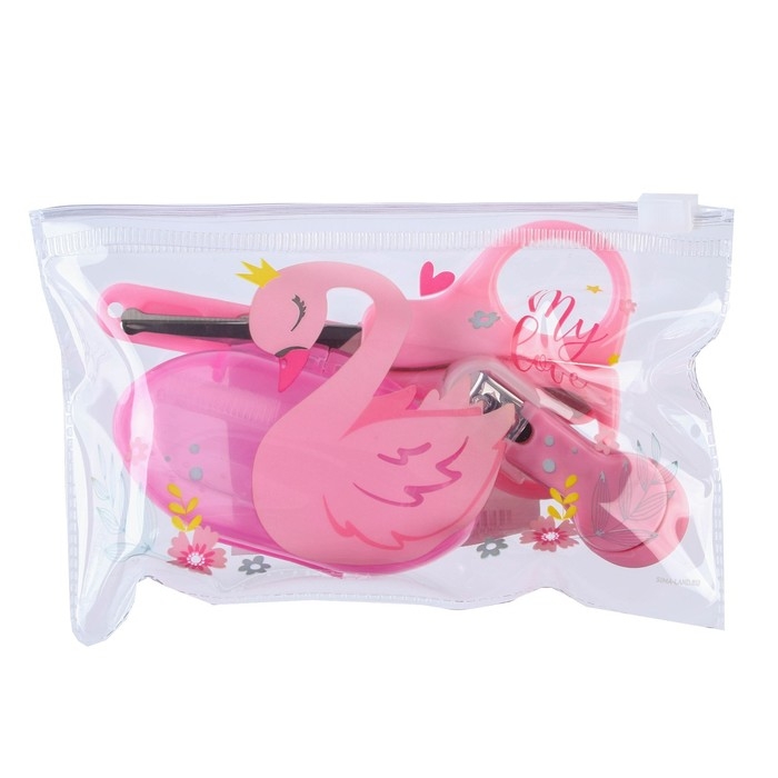 Набор маникюрный детский &laquo;Для Малышки&raquo;, 4 предмета: ножнички, книпсер, пилочка, щётка