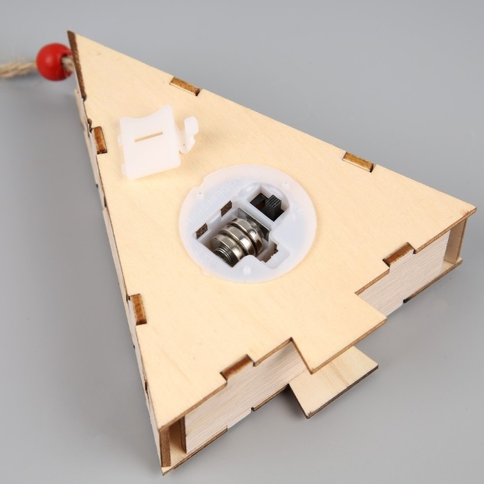 Ёлочная игрушка &laquo;Ёлочка со снеговиком&raquo;, от батареек, свечение тёплое белое