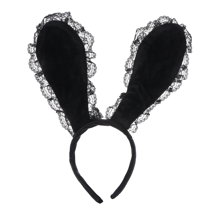 Карнавальный ободок «Зайка» с кружевом, МИКС Карнавальный ободок «Зайка» с кружевом, МИКС