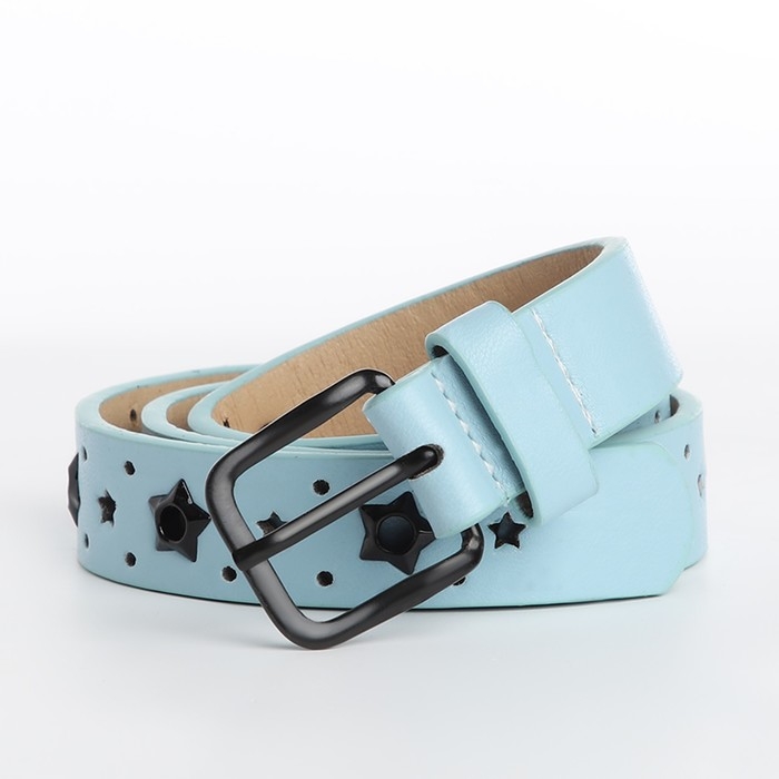 Ремень детский, ширина 2.2 см, люверсы, пряжка металл, цвет голубой Ремень детский, ширина 2.2 см, люверсы, пряжка металл, цвет голубой