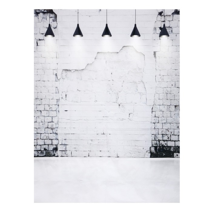 Фотофон винил интерьер Фотофон винил интерьер "Старая кирпичная стена и лампочки" 150х200 см