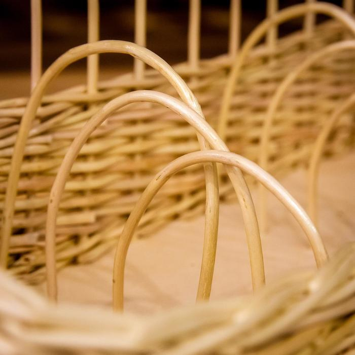 Лоток торговый &laquo;Специи&raquo;, фанерное дно, 5 секций, 60&times;15&times;5/13 см, ручное плетение, ива