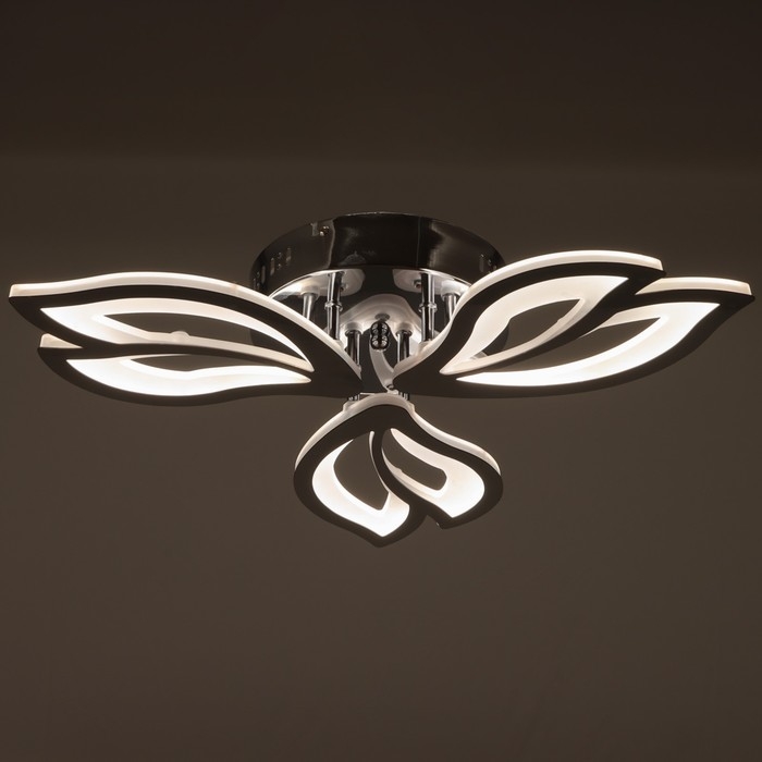 Люстра ГАЛЛОП светодиодная Листопад 60Вт LED 2700-4200К хром 58х58х9,5см