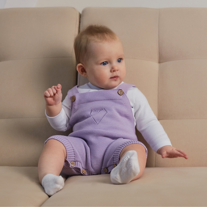 Комбинезон детский вязаный MINAKU, рост 92-98, цвет лавандовый