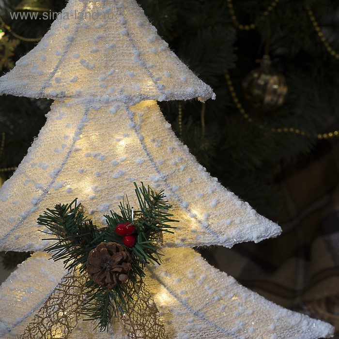 Светодиодная фигура &laquo;Ёлка&raquo; 40 &times; 50 &times; 10 см, металл, текстиль, 220 В, свечение тёплое белое