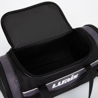 Сумка спортивная на молнии, 3 наружных кармана, длинный ремень, средний размер, цвет чёрный/серый