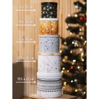 Набор подарочных коробок 5 в 1 &laquo;Изморозь&raquo;, 13 х 14‒19.5 х 22 см 3580137, Новый год