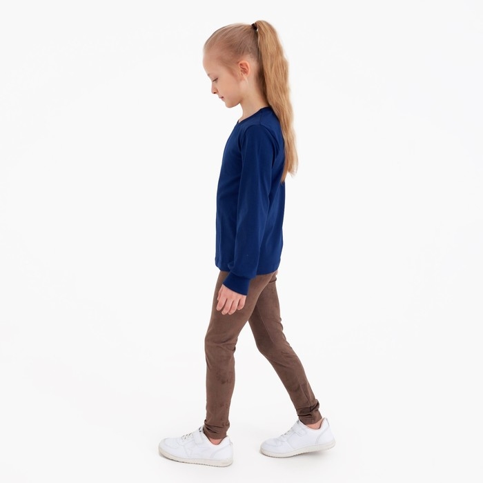 Лонгслив детский MINAKU: Basic line цвет темно-синий, рост 122