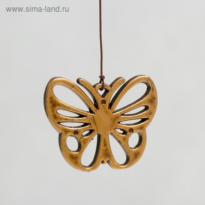 Музыка ветра металл "Филин на ветке" 6 колокольчиков 60 см