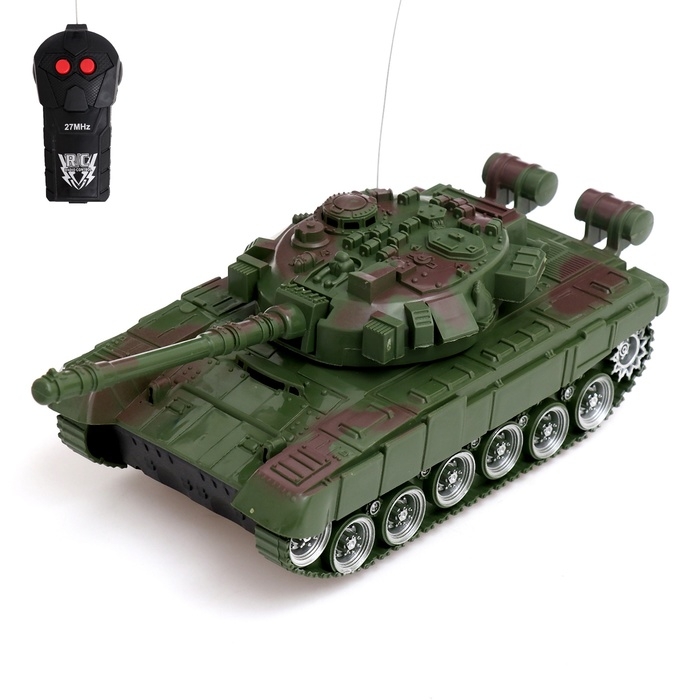 Танк радиоуправляемый &laquo;Победа&raquo;, работает от батареек, цвет зелёный