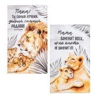 Набор кухонных полотенец Этель &laquo;Семейство кошачьих&raquo; 40х73см - 2 шт, 100% хлопок, вафля 160 г/м2