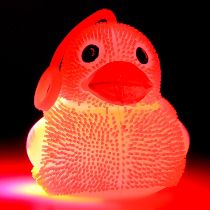 Мяч детский резиновый ёжка световой &laquo;Утята&raquo;, цвета МИКС , в шоубоксе