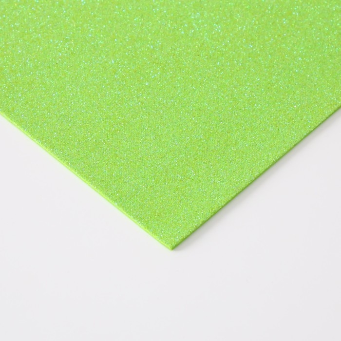 Фоамиран глиттерный 2 мм, 50х50см, фисташковый
