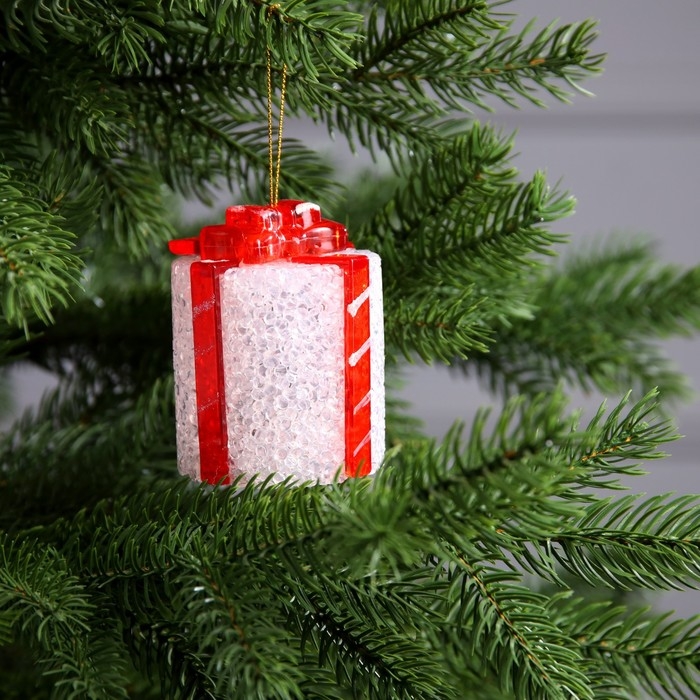 Светодиодная фигура &laquo;Подарок&raquo; 7.5 см, пластик, батарейки AG13х3 (в комплекте), свечение мульти (RGB)