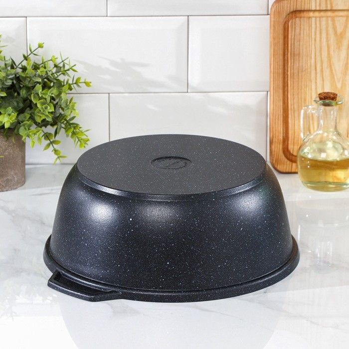 Жаровня, 4 л, d=28 см, h=10,5 см, антипригарное покрытие, цвет тёмный мрамор Жаровня, 4 л, d=28 см, h=10,5 см, антипригарное покрытие, цвет тёмный мрамор