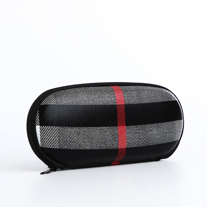 Футляр для очков на молнии, длина 17 см, цвет чёрный