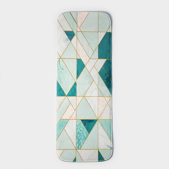 Коврик для ванной и тулета Доляна «Малахит», 43×120 см, цвет зелёный Коврик для ванной и тулета Доляна «Малахит», 43×120 см, цвет зелёный