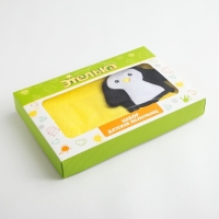 Набор для купания «Пингвинчик» полотенце 70*130 см с мочалкой Набор для купания «Пингвинчик» полотенце 70*130 см с мочалкой