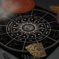 Скатерть для гадания бархатная «Звездный путь», 50х50 см, 16+ Скатерть для гадания бархатная «Звездный путь», 50х50 см, 16+