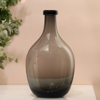 Ваза для цветов бутыль &laquo;Суромна&raquo; из прозрачного серого стекла 29 х 16 х 16 см