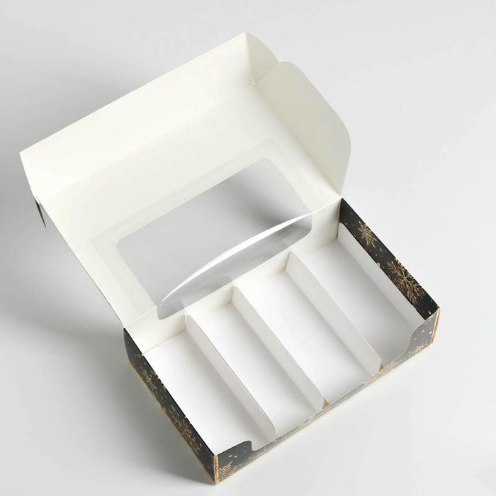 Коробка для эклеров с вкладышами «Пусть сбудутся желания», 25,2 х 15 х 7 см, Новый год Коробка для эклеров с вкладышами «Пусть сбудутся желания», 25,2 х 15 х 7 см, Новый год