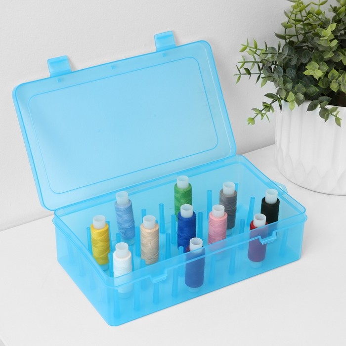 Органайзер для хранения ниток, 42 отделения, 23,5×13,5×6,5 см, цвет МИКС Органайзер для хранения ниток, 42 отделения, 23,5×13,5×6,5 см, цвет МИКС