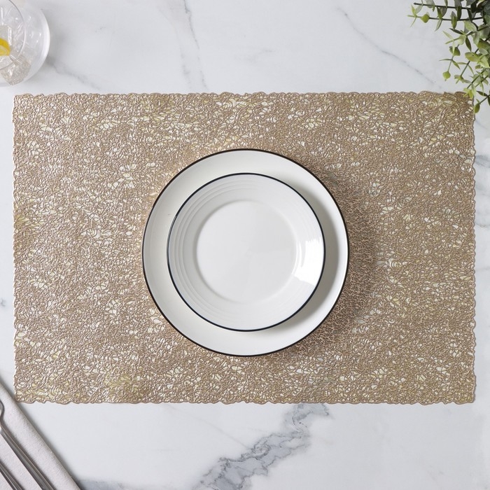 Салфетки сервировочные на стол Доляна &laquo;Соломка&raquo;, 30&times;45 см, 4 шт, золотые