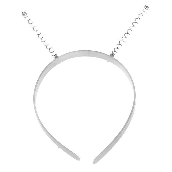 Ободок белый 1,4х37,5 см с пружинками, в наборе 12 штук Ободок белый 1,4х37,5 см с пружинками, в наборе 12 штук