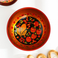 Салатник, средний, 14×7,5 см, хохлома Салатник, средний, 14×7,5 см, хохлома