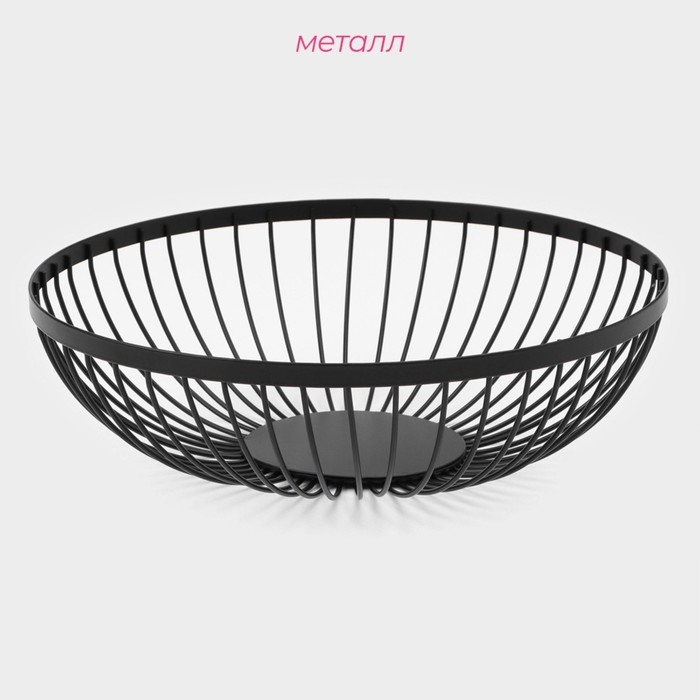 Фруктовница Доляна «Лофт», 28×28×8 см, цвет чёрный Фруктовница Доляна «Лофт», 28×28×8 см, цвет чёрный