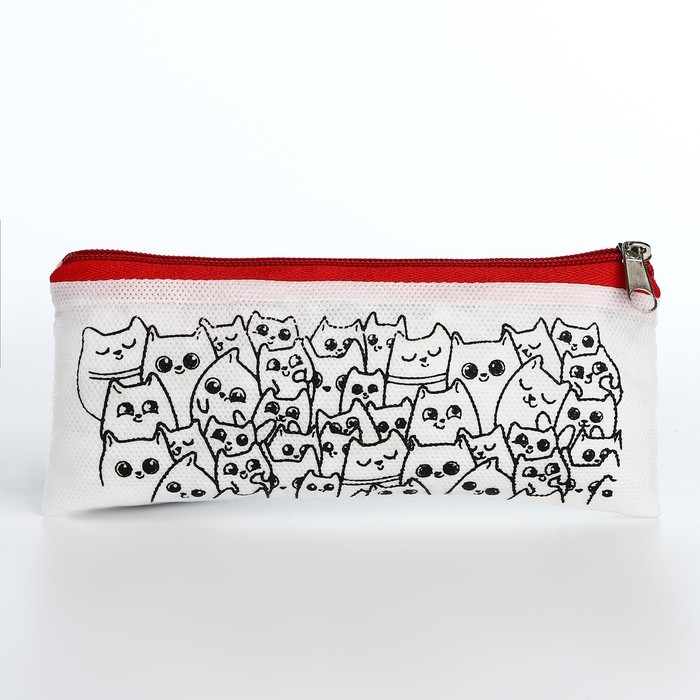 Пенал под раскраску Пенал под раскраску "Котики", цвет красный