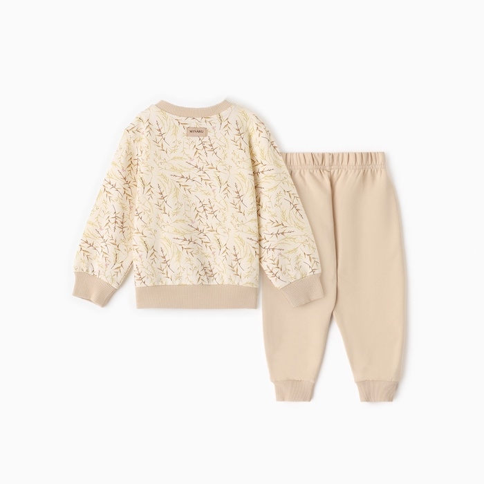 Комплект (свитшот и брюки) детский MINAKU "Nature", цвет бежевый, рост 62-68 см