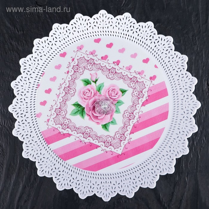 Блюдо для торта и пирожных с крышкой «Бант», d=18,5 см, цвет МИКС Блюдо для торта и пирожных с крышкой «Бант», d=18,5 см, цвет МИКС