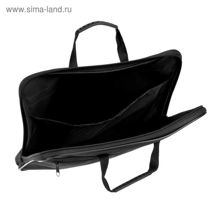 Папка с ручками текстильная А4, 365 х 290 х 30 мм, Calligrata, 1Ш41, Папка с ручками текстильная А4, 365 х 290 х 30 мм, Calligrata, 1Ш41, "Офис", внешний/внутренний карман, чёрная