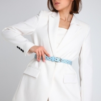 Ремень женский, ширина 2.3 см, люверсы, пряжка металл, цвет голубой Ремень женский, ширина 2.3 см, люверсы, пряжка металл, цвет голубой