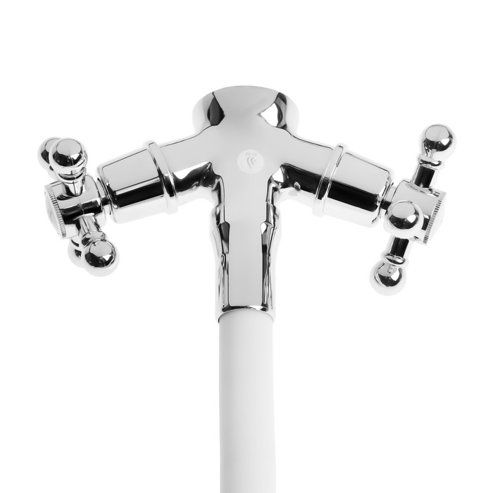 Смеситель для кухни Смеситель для кухни "ЦС-СМ СМ511711", двухвентильный, гибкий излив, латунь, серый