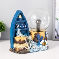 Плазменный шар "Побережье" синий 15х9х18 см RISALUX Плазменный шар "Побережье" синий 15х9х18 см RISALUX