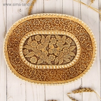 Тарелка &laquo;Бабочки в цветах&raquo;, овальная, 27х21х2 см, береста